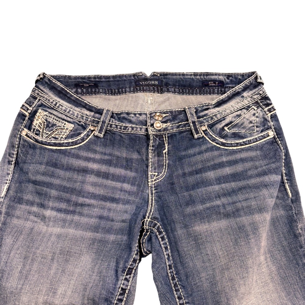Vigoss The New York Capri Jeans Womens 16 Medium Wash Embellished Pocket Stretch - Picture 4 of 13